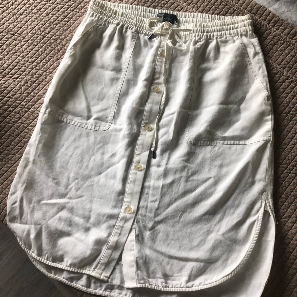 Vince white cotton skirt with drawstrings